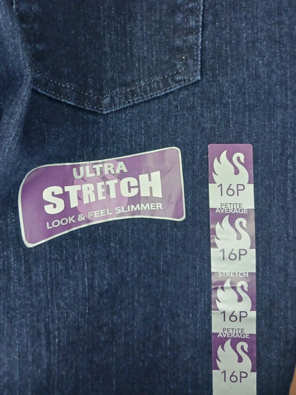#12 - NWT Gloria Vanderbilt Amanda Classic Fit Tapered Jean  Size 16 Petite - Picture 6 of 7